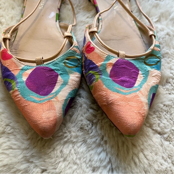 Stuart Weitzman Gilligan Watercolour Silk Flats - Picture 4 of 11